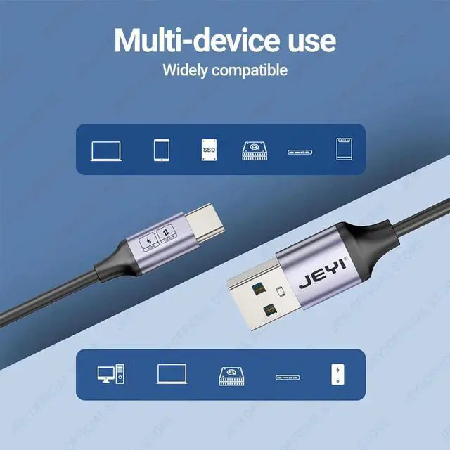 Alt view image 2 of 7 - USB A to Type C Cable 60W Fast Charging 10Gbps Data Cord USB Charger for Samsung Xiaomi HTC Redmi Huawei Mobile Phone USB-C