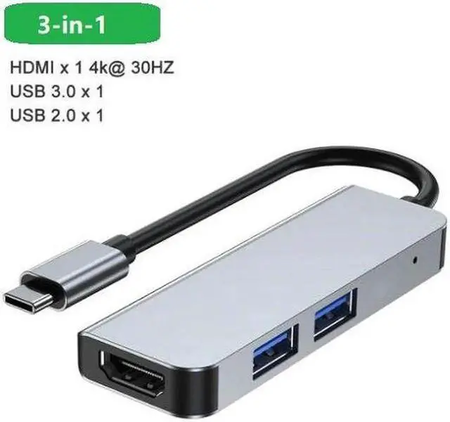 Main image of Type C Laptop Docking Station USB C Dock HDMI-compatible VGA USB Hub Adapter 3 Ports