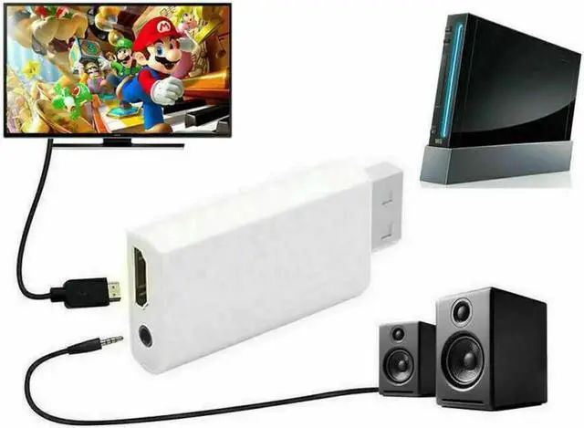 Alt view image 4 of 7 - 1080P Wii To HDMI-compatible Converter Wii2HDMI Converter Audio Output Adapter Full HD 3.5mm Audio For PC TV Monitor Display