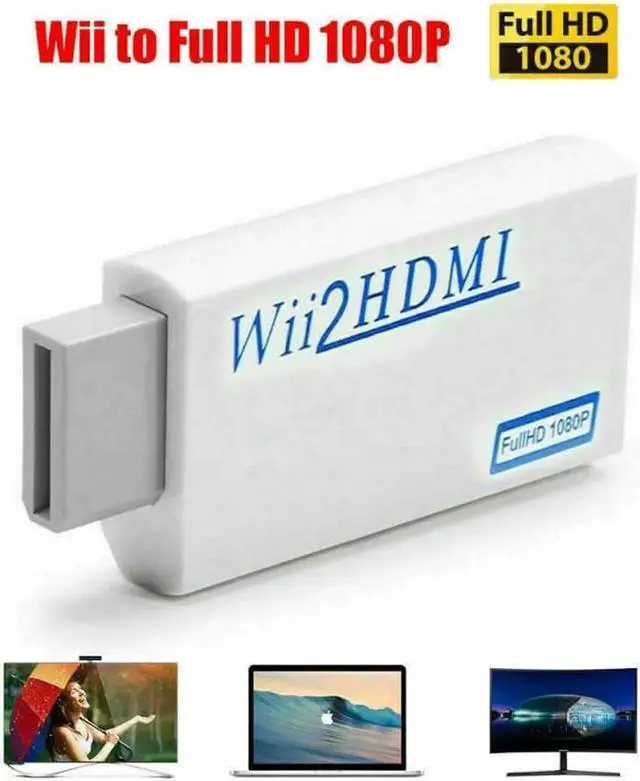 Alt view image 6 of 7 - 1080P Wii To HDMI-compatible Converter Wii2HDMI Converter Audio Output Adapter Full HD 3.5mm Audio For PC TV Monitor Display