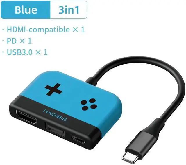 Alt view image 7 of 7 - Switch Dock for Nintendo Switch Portable TV Dock Charging Docking Station Charger 4K HDMI-compatible TV Adapter USB 3.0
