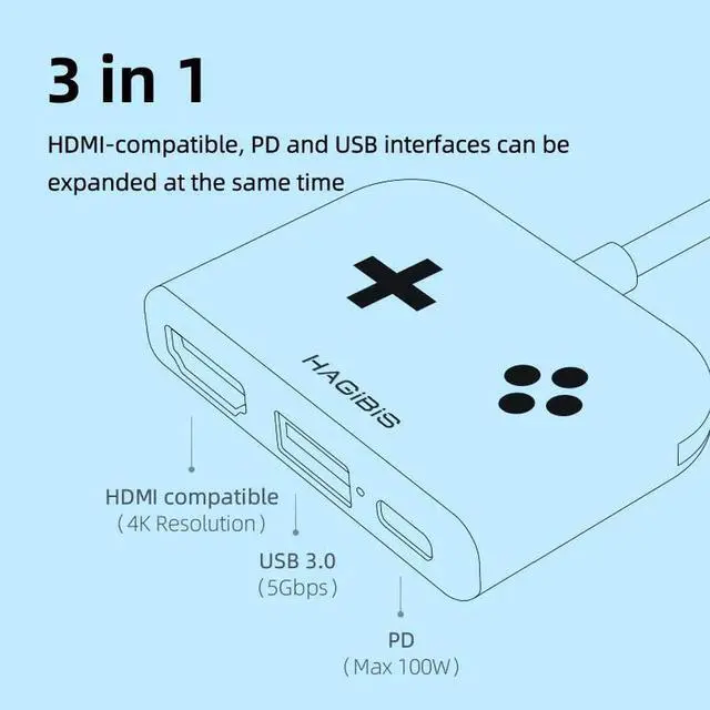Alt view image 4 of 7 - Switch Dock for Nintendo Switch Portable TV Dock Charging Docking Station Charger 4K HDMI-compatible TV Adapter USB 3.0