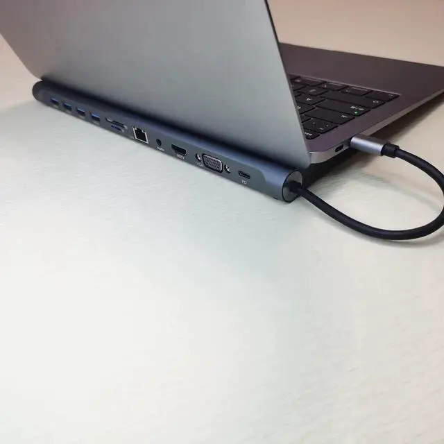 Alt view image 3 of 7 - Type C Laptop Docking Station USB C Dock HDMI-compatible VGA USB Hub Adapter
