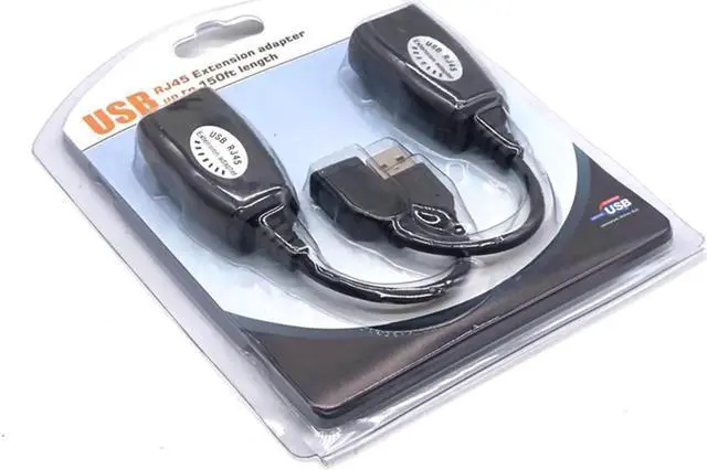 Alt view image 6 of 7 - USB 2.0 Male To Female Cat6 Cat5 Cat5e 6 Rj45 LAN Ethernet Network Extender Extension Repeater Adapter Converter Cable