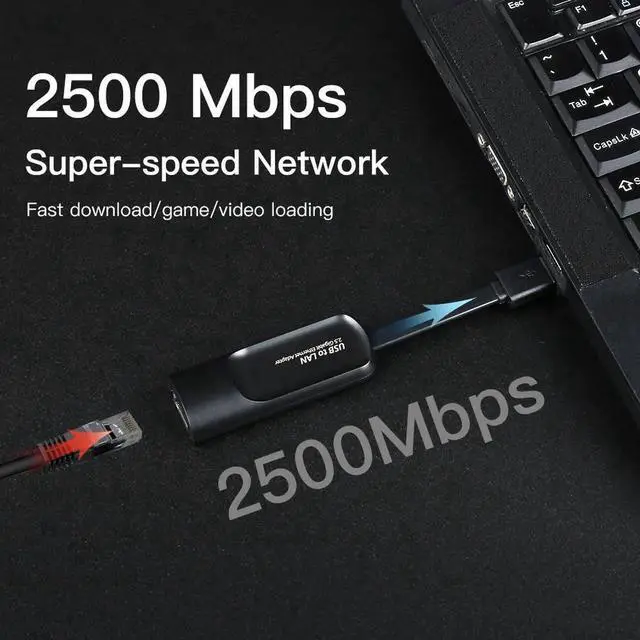 Alt view image 6 of 7 - 2500Mbps Ethernet USB3.0 to RJ45 2.5G Type C to RJ 45 Wired Adapter Lan Network USB HUB For Win10/8/7/11 MacBook iPad Laptop PC