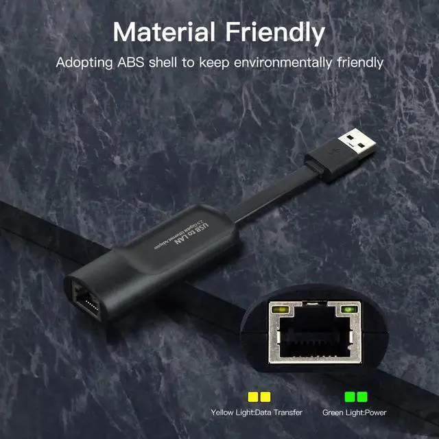 Alt view image 3 of 7 - 2500Mbps Ethernet USB3.0 to RJ45 2.5G Type C to RJ 45 Wired Adapter Lan Network USB HUB For Win10/8/7/11 MacBook iPad Laptop PC