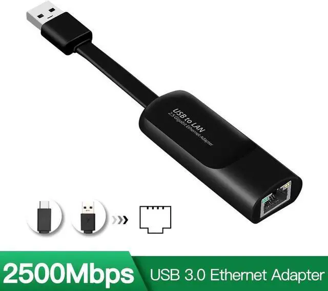 Alt view image 6 of 7 - 2500Mbps Ethernet USB3.0 to RJ45 2.5G Type C to RJ 45 Wired Adapter Lan Network USB HUB For Win10/8/7/11 MacBook iPad Laptop PC