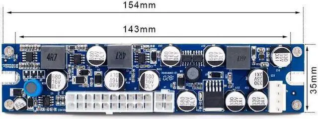 Alt view image 3 of 7 - DC ATX Peak PSU 19V 200W Pico ATX Switch Mining PSU 24pin MINI ITX DC to ATX PC Power Supply For Computer