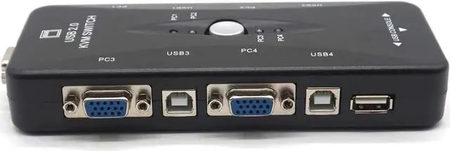 Alt view image 4 of 7 - 4 Ports USB2.0 KVM Switch Selector VGA Print Auto Switch Monitor Box VGA Splitter KVM Switch