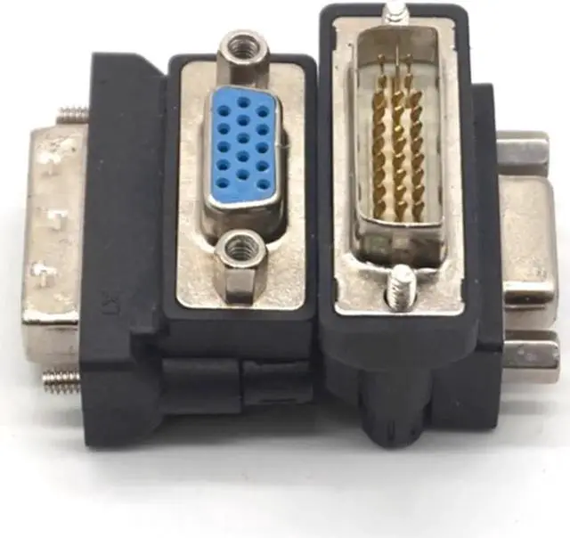 Alt view image 3 of 7 - 2PCS DVI to VGA Converter Adaptor 90 Degree DVI-I 24+5 Male to VGA HD15 Female Adapter Monitors Graphic Video HD 1080P Connector Plug