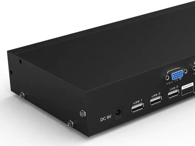 Alt view image 2 of 7 - 8 Port KVM Switch VGA USB Manual Keypress with Wired Remote Extension Switcher PC Selector for 8 PC 1 Monitor MT-801UK