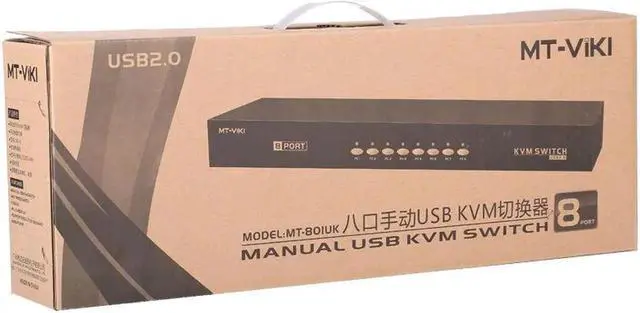 Alt view image 6 of 7 - 8 Port KVM Switch VGA USB Manual Keypress with Wired Remote Extension Switcher PC Selector for 8 PC 1 Monitor MT-801UK