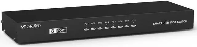Alt view image 7 of 7 - 8 Port KVM Switch VGA USB Manual Keypress with Wired Remote Extension Switcher PC Selector for 8 PC 1 Monitor MT-801UK