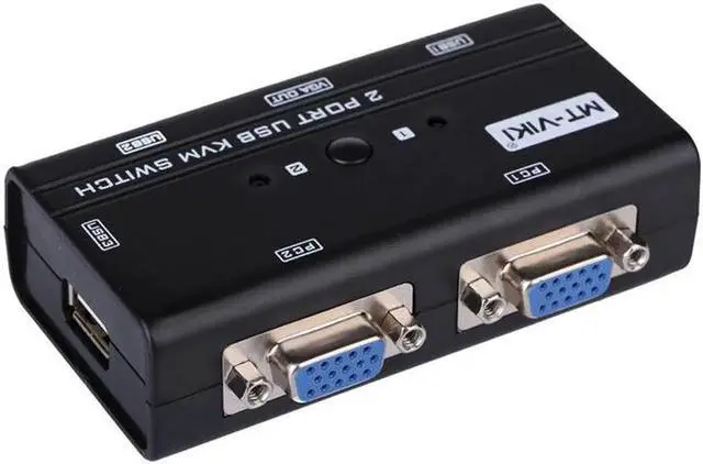 Alt view image 5 of 5 - 2 Port VGA KVM Switch USB Mouse Keyboard Console Manual Button Press Select With Original Cable High Resolution MT-260KL