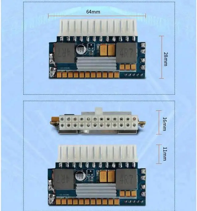 Alt view image 4 of 7 - 450W 24Pin 12V DC Input Peak 450W Output Realan Mini ITX Pico PSU DC ATX PC Switch DC-DC ATX Power Supply for Computer