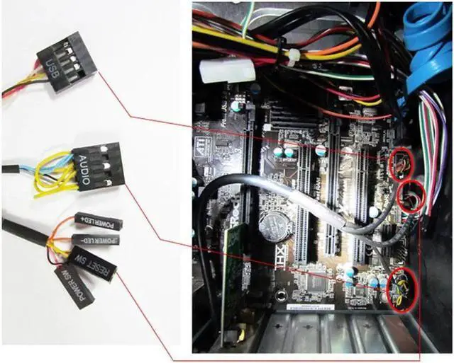 Alt view image 4 of 6 - Desktop Computer PC Case Power Supply on/off Reset Button Switch with Double USB and Audio Ports for Office Internet Cafes