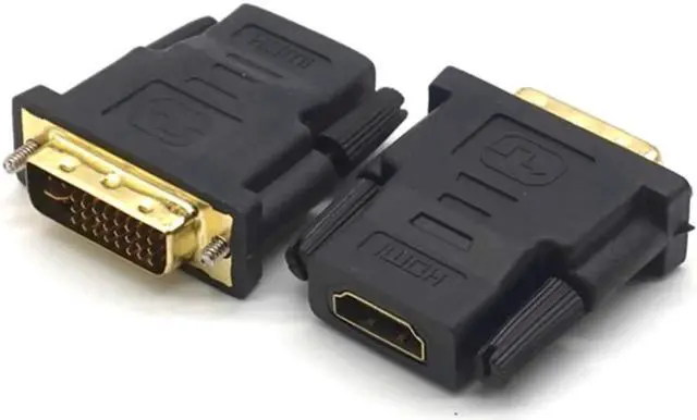 Alt view image 2 of 7 - 2Pcs Gold Plated DVI-I Dual Link (24+5 pin) Male to HDMI Standard Female Adapter Pro DVI to HDMI Converter for HDTV LCD DVD