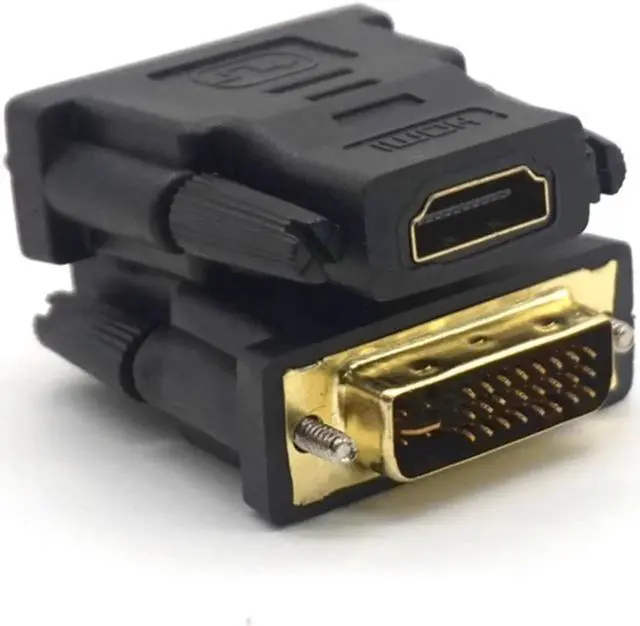 Alt view image 4 of 7 - 2Pcs Gold Plated DVI-I Dual Link (24+5 pin) Male to HDMI Standard Female Adapter Pro DVI to HDMI Converter for HDTV LCD DVD