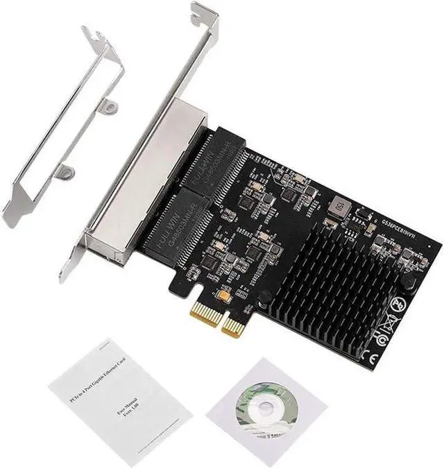 Alt view image 6 of 7 - PCI Express 10/100/1000Mb Network Card 1000Mbps PCIE X1 RJ45 Quad Gigabit Ethernet Network Adapter Lan NIC RTL8111H Chips for PC