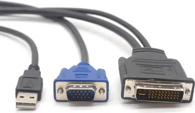 Alt view image 4 of 6 - DVI M1-DA 30+5 pin to VGA Dual link+ USB Projector cable 1.7m
