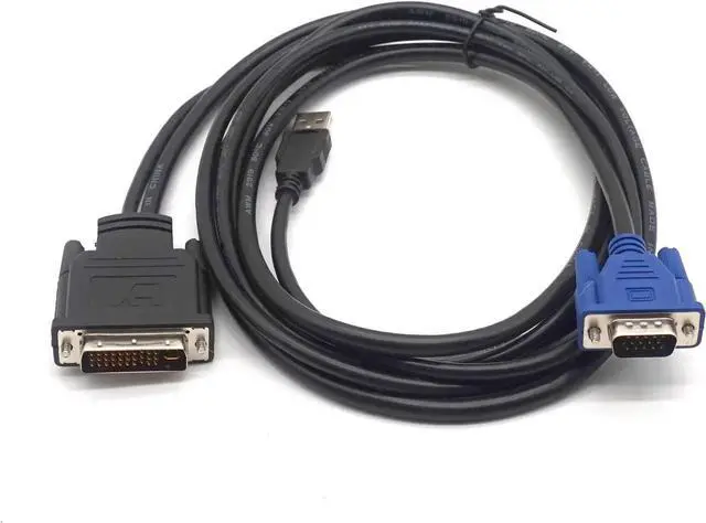 Alt view image 6 of 6 - DVI M1-DA 30+5 pin to VGA Dual link+ USB Projector cable 1.7m