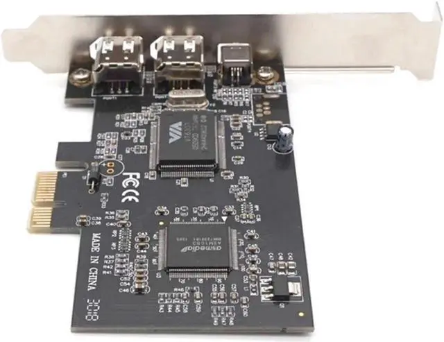 Alt view image 5 of 7 - PCIE 1394 Firewire Card, PCI Express (1X) to External IEEE 1394 Adapter Controller (2 x 6 Pin + 1 x 4 Pin) for Desktop PC and DV Connection