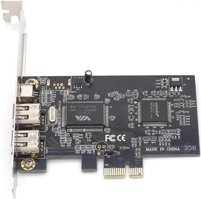 Alt view image 2 of 7 - PCIE 1394 Firewire Card, PCI Express (1X) to External IEEE 1394 Adapter Controller (2 x 6 Pin + 1 x 4 Pin) for Desktop PC and DV Connection