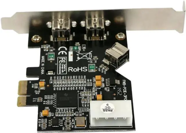 Alt view image 5 of 6 - PCI Express PCI-E x1 to 3 Ports 1394B Controller Card Add On Card for FireWire 800 IEEE 1394 B 2+1 Digital Camera Video Capture