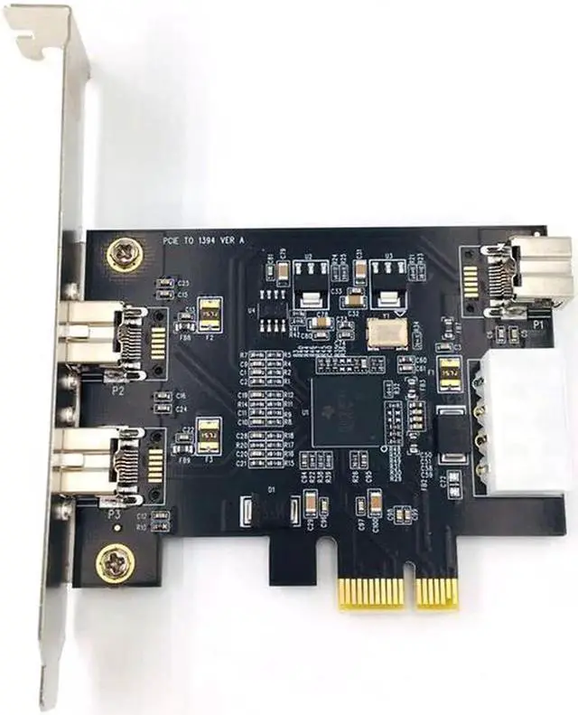 Alt view image 2 of 4 - PCIE Combo 3 x 1394b Firewire Ports PCI-Express to 3port 1394b Controller Card 1394 card TI Chipset