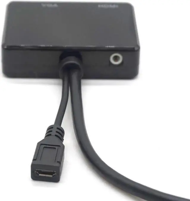 Alt view image 7 of 7 - HDMI to VGA & HDMI Female Splitter with Audio Video Cable Converter Adapter For HDTV PC Monitor