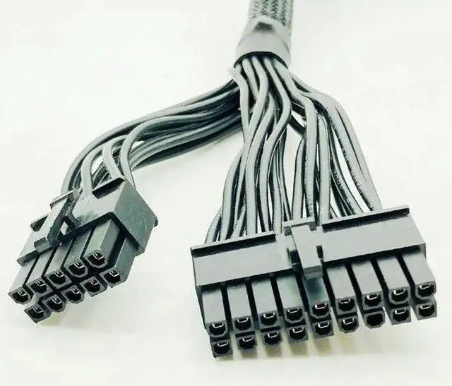Alt view image 5 of 7 - ATX 24pin to (18+10)Pin Modular Power Supply Adapter Cable for RM650X RM750X RM850X RM1000X 610mm Black Power Cables