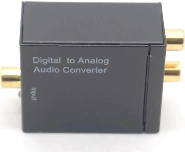 Alt view image 2 of 7 - Digital to Analog Audio Converter Toslink SPDIF Coax To Analog RCA Audio Converter Adapter + Fiber Optic Cable
