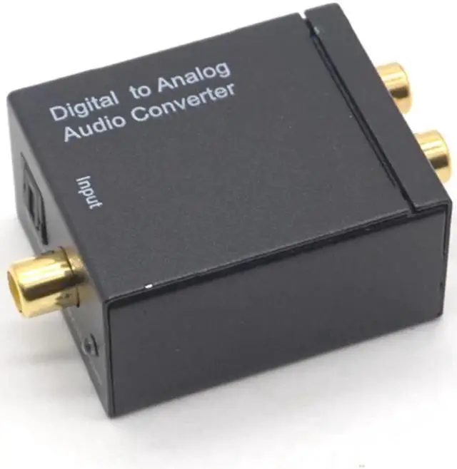 Main image of Digital to Analog Audio Converter Toslink SPDIF Coax To Analog RCA Audio Converter Adapter + Fiber Optic Cable