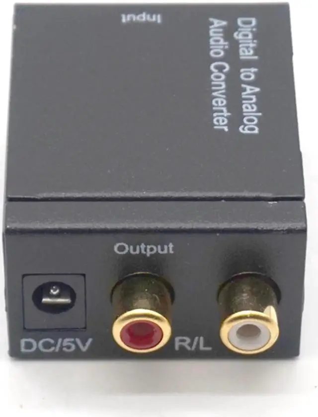 Alt view image 4 of 7 - Digital to Analog Audio Converter Toslink SPDIF Coax To Analog RCA Audio Converter Adapter + Fiber Optic Cable