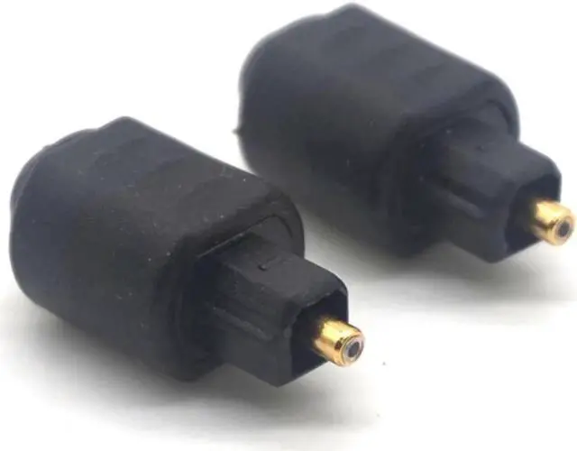 Alt view image 3 of 7 - 2PCS 3.5mm Black Mini Optical Audio Adapter Female Jack Plug to Digital Toslink Male Plug