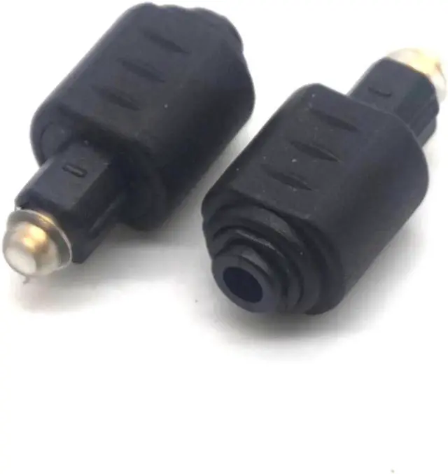 Alt view image 5 of 7 - 2PCS 3.5mm Black Mini Optical Audio Adapter Female Jack Plug to Digital Toslink Male Plug