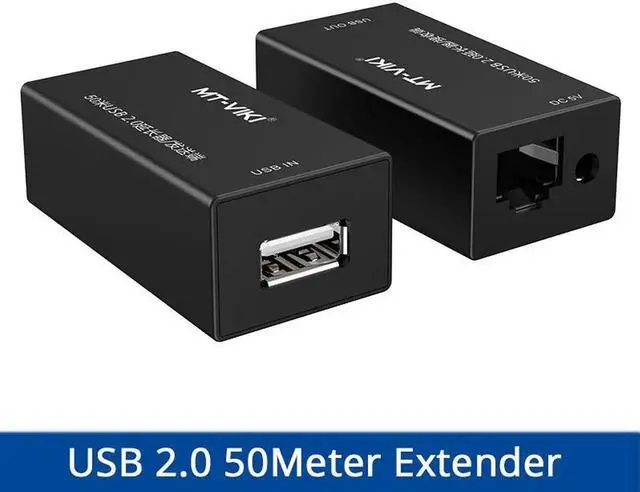 Main image of USB2.0 Extender 50m network transmission signal transceiver amplifier RJ45 with power supply black MT-250FT