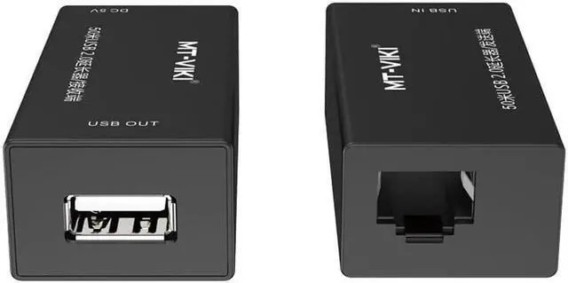 Alt view image 7 of 7 - USB2.0 Extender 50m network transmission signal transceiver amplifier RJ45 with power supply black MT-250FT