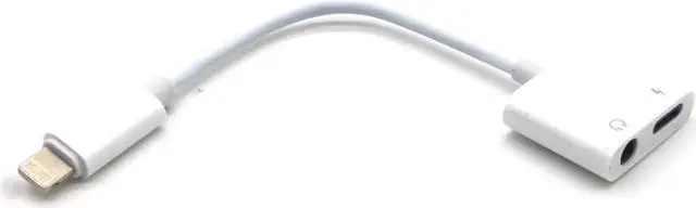 Alt view image 2 of 7 - Lightning to 3.5mm Headphone Jack Audio Cable 2 in 1 Splitter Earphone Aux Adapter Converter
