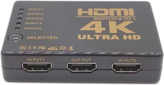 Alt view image 4 of 7 - Ultra HD 4K HDMI Splitter 1X4 Port 3D UHD 1080p 4K*2K Video HDMI Switch Switcher HDMI 1 Input 5 Output HUB Repeater Amplifier
