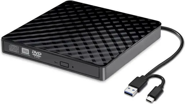 Main image of External CD DVD Drive / Burner USB 3.0 with Type-C Portable CD DVD - / + RW Burner and DVD / CD Reader, Plug & Play / Low noise, Slim Superdrive for laptop, Desktop, Mac, Macbook, OS, Windows / Linux