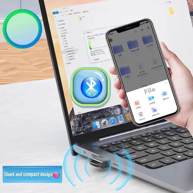 Alt view image 2 of 7 - USB Bluetooth 5.4 Adapter for PC Supports Windows 11/10/8.1/7,Plug & Play on Windows11/10, Mini 5.4+EDR Bluetooth Dongle Receiver & Transmitter for PC,Laptop,Keyboard,Mouse,Headsets,Speakers