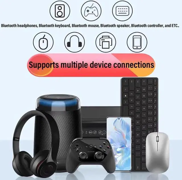 Alt view image 6 of 7 - USB Bluetooth 5.4 Adapter for PC Supports Windows 11/10/8.1/7,Plug & Play on Windows11/10, Mini 5.4+EDR Bluetooth Dongle Receiver & Transmitter for PC,Laptop,Keyboard,Mouse,Headsets,Speakers
