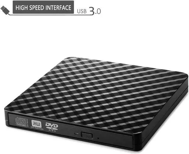 Alt view image 2 of 7 - CD DVD Drive, USB 3.0 Portable CD/DVD +/-RW Drive Slim Optical Burner Writer Rewriter, High Speed Data Transfer for Laptop Notebook Desktop PC MAC OS Windows 7/8/10 (Black)