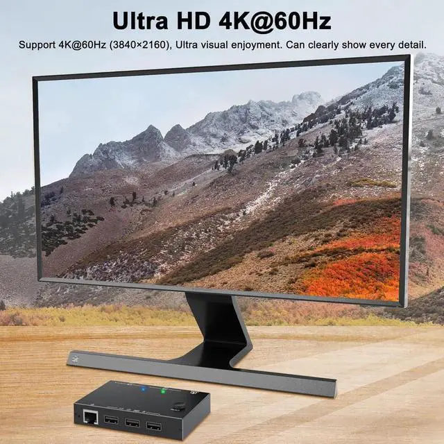 Alt view image 2 of 7 - 2 Port HDMI KVM Switch 2 PC 1 Monitor 4K@60Hz 2K@144Hz, 2 in 1 Out HDMI KVM Switch with Ethernet and 4 USB 2.0 ports for 2 PC Sharing 1 Monitor and keyboard, mouse, printer, U disk, with 2 USB cables