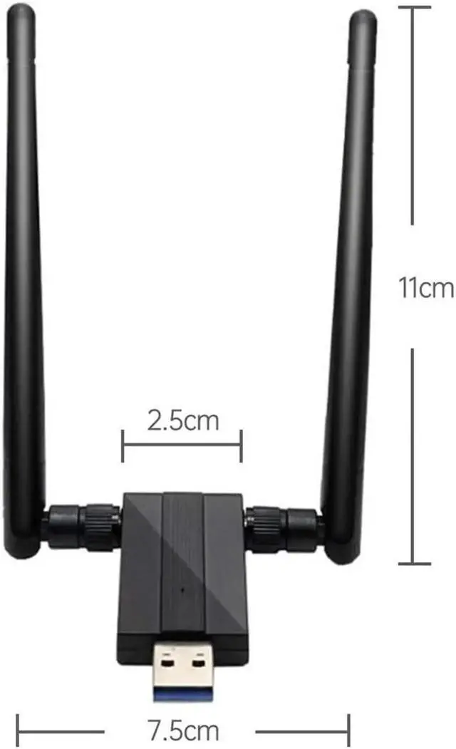 Alt view image 5 of 7 - USB WIFI Adapter 1200M USB 3.0 Wireless Wifi Dongle 5G/866Mbps 2.4G/300Mbps 5dBi Dual Band Antenna 802.11 AC Wireless Network Adapter for Desktop/PC/Laptop Windows XP/Vista/7/8/10, Linx2.6X Mac OS X
