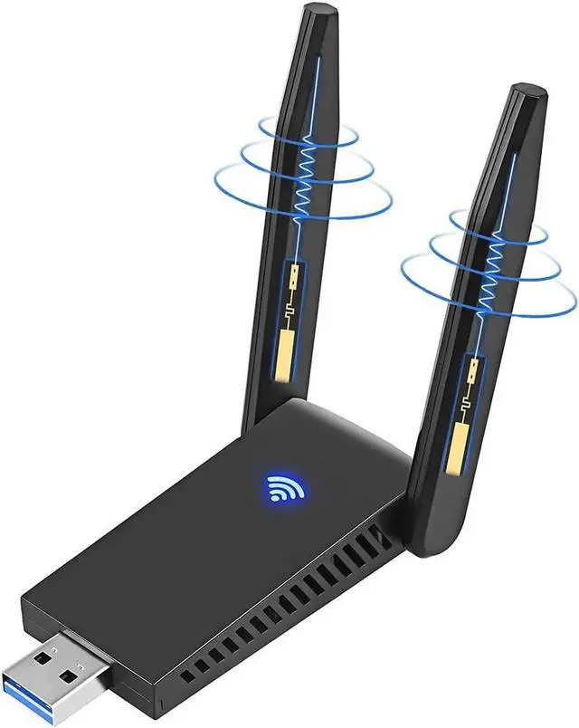 Main image of WLAN Stick USB 3.0 WiFi Adapter PC 1300Mbps WiFi Dongle 2.4GHz/5GHz High Gain Dual Band 5dBi Antenna Wireless Network Adapter for Desktop, Laptop WinXP/7/8/10/Vista/Linux