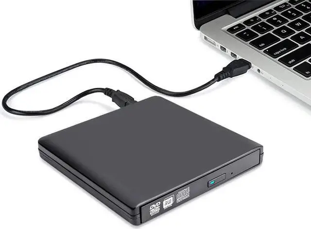 Main image of External CD/DVD Drive, USB 2.0 Slim Protable External CD-RW Drive CD Burner DVD-R Reader Player for Laptop Notebook PC Desktop Computer, Black