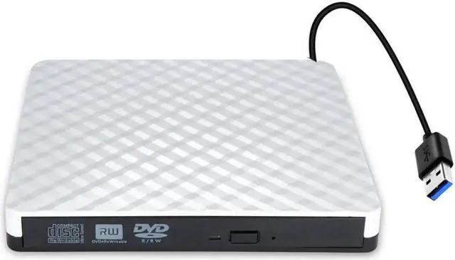 Alt view image 6 of 7 - External DVD CD Driver, USB 3.0 Portable Slim Burner DVD+/-RW Writer Plug and Play DVD/CD-ROM Rewriter CD Player for PC Laptop, Notebook, Desktop Supports Mac OS, Windows 10/8/7/XP/Vista (White)