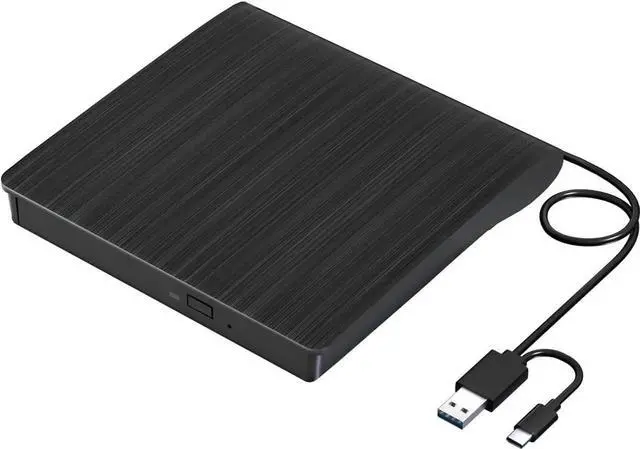 Main image of External CD DVD Drive, USB 3.0 & TYPE C Portable CD DVD +/-RW Drive, CD/DVD ROM Player Burner Reader Writer Rewriter Optical Disc Drive for Laptop Desktop PC, Windows 11/10/8/7, Apple Mac, Linux OS
